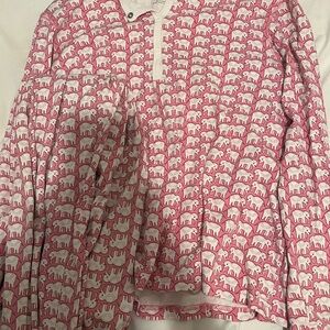 Roller Rabbit Pink Elephant Long Sleeve pajamas